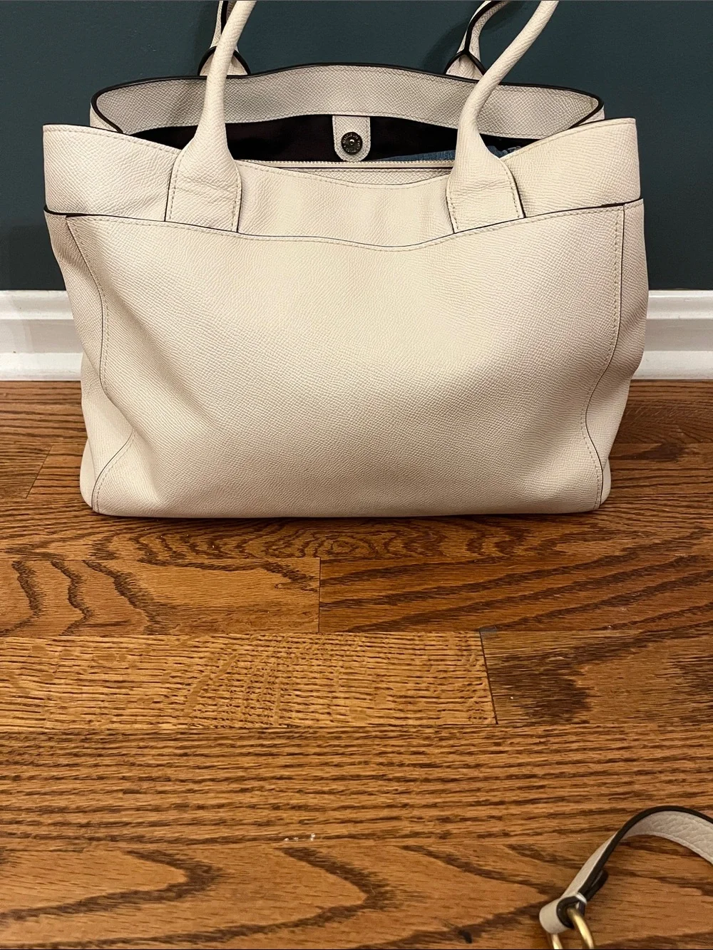 Coach Chalk Pebbled Leather Tote with Detachable Strap